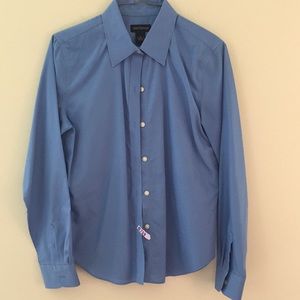 Blue button down blouse